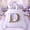 Purple D, variant on Erosebridal Purple Bowknot Letter Monogrammed M Bedding Comforter Set 7pcs For Girls,Teens Animal Leopard Print Queen Bedding Sets,Super Cozy Room Decor