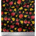 thumbnail image 3 of Soimoi Black Heavy Canvas Fabric Mix Fruit Print Fabric by the Yard 58 Inch Wide, 3 of 3