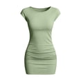thumbnail image 6 of akafmk Summer Bodycon Dresses for Women Mini Dress Short Sleeve Crewneck Casual Tight Fitting Sundress T Shirt Dress, 6 of 7