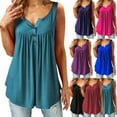 thumbnail image 5 of POINTERTECK Womens Summer Sleeveless V Neck Solid Color Casual Swing Shirts Flowy Tank Tops Blouses with Buttons, 5 of 5