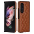 thumbnail image 1 of TECH CIRCLE Case Compatible for Samsung Galaxy Z Flip 4 5G Phone, Luxury Fashion Argyle Heady Duty Protective Shockproof PU Leather Cover Shell for Samsung Galaxy Z Flip 4 5G - Brown, 1 of 6