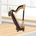 thumbnail image 1 of Musical Instrument Decor, Mini Harp Model Fine Craftsmanship 25cm  for Office Desk Shelf, 1 of 7
