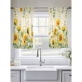 thumbnail image 5 of Summer Floral Sheer Curtains 2 Panels Set Watercolor Rustic Retro Sunflower Eucalyptus Leaves Sheer Window Curtains Light Filtering Rod Pocket Voile Drapes for Bedroom Living Room 52"x54", 5 of 9