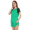 thumbnail image 4 of Inkmeso Solid 2 Pc Nightwear Set For Women Raglan Sleeves Button-Down Top & Shorts Sleepwear-71, 4 of 7
