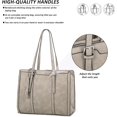 thumbnail image 5 of Structured Tote Bag for Women, Vegan Leather Satchel Handbag, Top Handle  Bag for Work with Pockets, 5 of 7