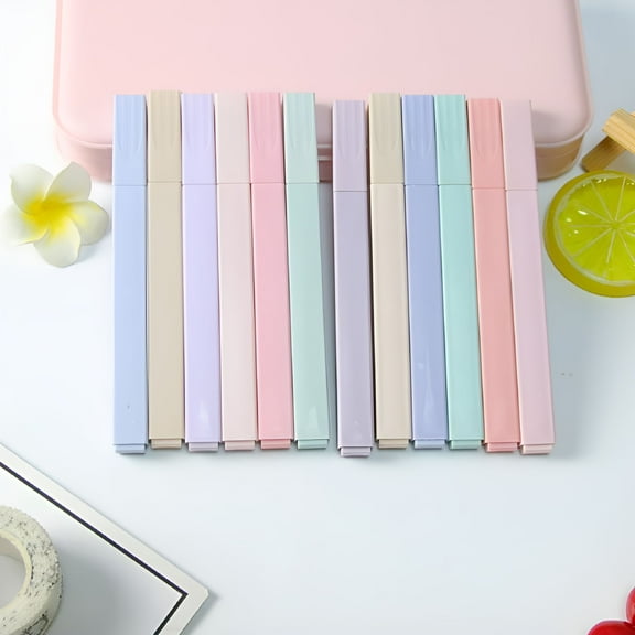 CCOCC 12pcs Highlighters Aesthetic Pastel Cute Highlighter,Bible Highlighters and Pens No Bleed,with Assorted Colors,Dry Fast Easy to Hold for Journal Bible Planner