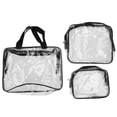 thumbnail image 1 of Bolsa de lavado de 3 piezas, bolsa de cosméticos transparente de PVC, bolsa de almacenamiento de viaje con protección del medio ambiente, 1 of 15
