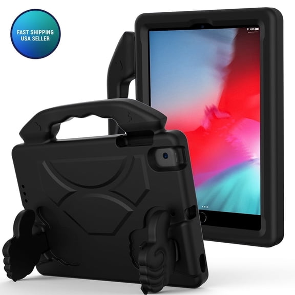 AMZER Kids Case for iPad Mini 5/4/3/2/1 (7.9-Inch, 2019/2015/2014/2013/2012 Model), Light Weight Shockproof Full-Body Handle Convertible Stand Tablet Protective Cover, Black