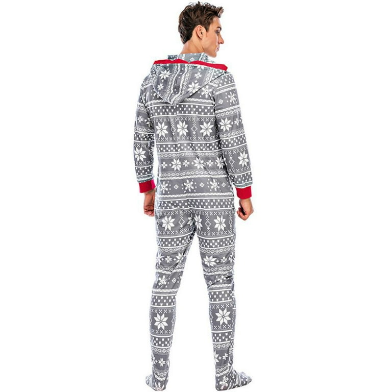 URMAGIC URMAGIC Christmas Family Matching Cotton Hooded Onesie Pjs