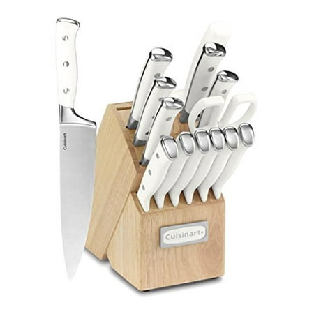 

Cuisinart C77WTR-15P Classic Forged Triple Rivet 15-Piece Knife Set with Block Superior High-Carbon Stainless Steel Blades for Precision and Accuracy White