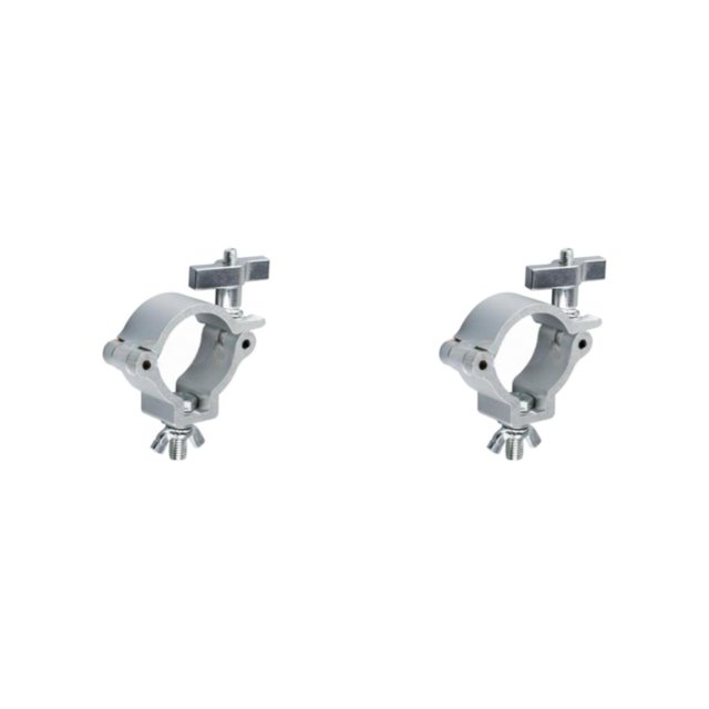 Justharion Durable Alloy Wrap Around Clamp for Club Exhibition Event Stylish Lighting Hook Mount Silver T master 2Set