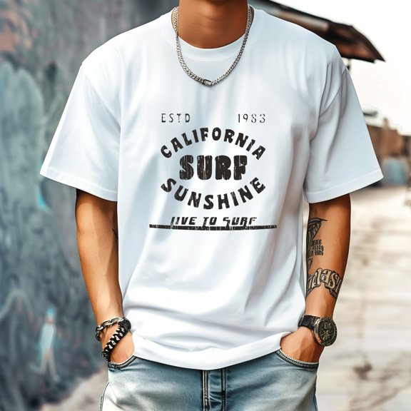 Men's T Shirt Round Neck Patterned Tee Summer New Sports Shirt Vintage Style Gift for Friends XS