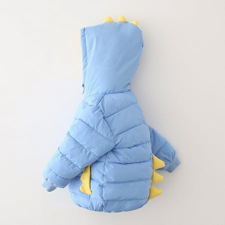 

ZHUASHUM Toddler Jacket Boys Girls Winter Cartoon Dinosaur Hooded Thicken Windproof Warm Outwear