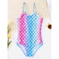 thumbnail image 3 of GYRATEDREAM Toddler Little Girls Swimsuits One Piece Bathing Suit Mermaid Scale 3D Printed 2-8 Years, 3 of 9