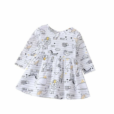 

Utoimkio Toddler Girl Summer Fall Floral Dress Baby Girls Sundress Girls Casual Clothes Dress for Kids Little Girls Clothes