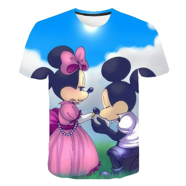 2023 camisetas divertidas de Mickey Minnie Mouse para niños, camisetas con estampado de dibujos animados, camisetas casuales de moda para bebés, camisetas de manga corta de Mickey Minnie Tops5T Gao Jinjia LED