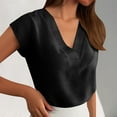 thumbnail image 2 of Tops for Women Trendy Rayon Women Shirts Shirts for Older Girl Casual Top V Neck T Long Sleeve Light T Fashion Long Sleeve Top Womens Button down Shirt Full Skirt V Neck Black L, 2 of 5