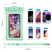 Waterproof Phone Pouch with Adjustable Lanyard, Universal Fit Dry Bag Case for Smartphones up to 6.9, Clear Touch Screen, IPX8 Waterproof for Beach, Swimming, Travel & Outdoor,Mint