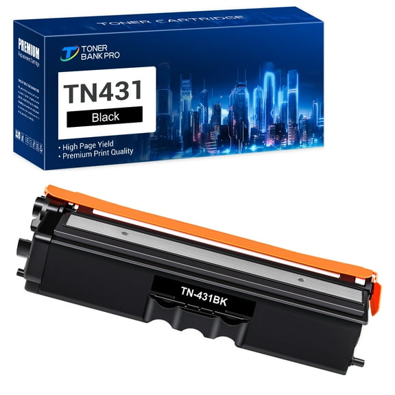 Toner Bank Compatible Toner Cartridge for Brother TN431 TN433 TN431BK TN436 TN433BK High Yield (Black, 1-Pack)