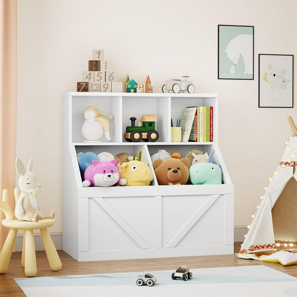 Yeshouse Organizador de juguetes y estantería infantil, armario con estante para juguetes, ideal para sala de juegos o guardería