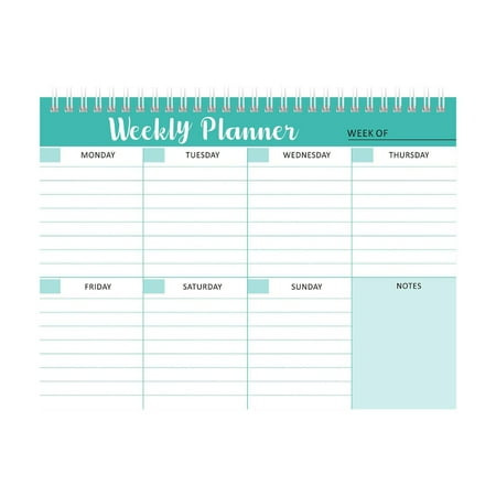 Nilnehc Weekly Planner Tear-Off To Do List,Undated 100gsm Daily Agenda Organizer with 52 Sheets,Mint Green Desk Calendar for Office School Home,7.5x10in