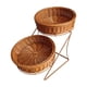 thumbnail image 1 of Cesta de Almacenamiento Dos Niveles Recipiente Decorativo Multifuncional para Frutas Verduras Pan con Base Tejida Adecuado para Fiestas Regalo Casa 40cmx25cmx21cm, 1 of 5