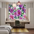 thumbnail image 4 of Purple Flowers Kitchen Curtains Window Panels, Spring Floral Leaves Botanical Watercolor Insulated Window Treatment Curtain, Grommet Curtains for Bedroom/Living Room/Bathroom, 2 Piece 52"Wx84"L, 4 of 8