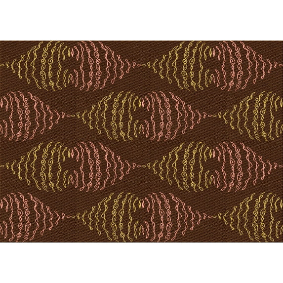 Ahgly Company Indoor Rectangle Patterned Red Fox Red Area Rugs, 2' x 4'