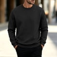thumbnail image 2 of HOOMEUMY Men's Solid Long Sleeved Round Neck Casual Sports T shirt Fashionable Comfortableable Daily Use for Outdoor Activities and Leisure Wear, 2 of 9