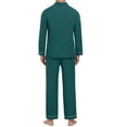 thumbnail image 3 of GIRUNS Men's Pajamas Set Soft Sleepwear Button Down Long Sleeve and Long Pants with Pocket Loungewear Sets Dark Green M, 3 of 7