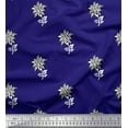 thumbnail image 1 of Soimoi Poly Georgette Fabric Leaves & Floral Block Decor Fabric Printed Yard 52 Inch Wide, 1 of 3