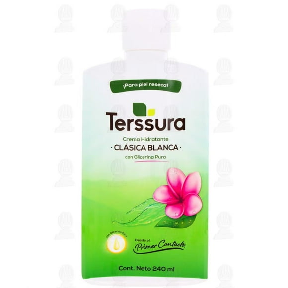 Crema Hidratante Terssura Clásica Blanca con Glicerina Pura, 240 ml. 5 pzas