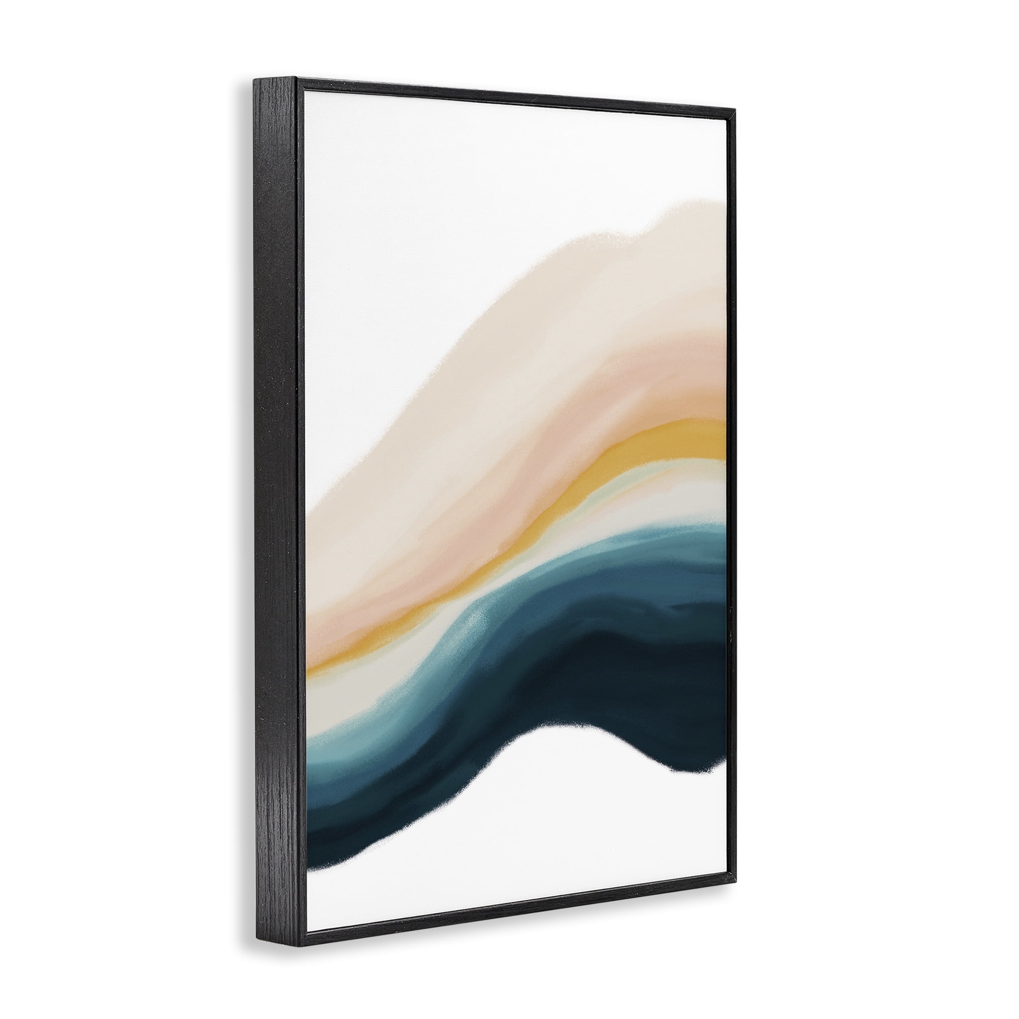 Stupell Industries Peach Swirl Abstraction Abstract Painting Black Framed Art Print Wall Art, 20 x 30