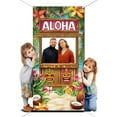 thumbnail image 2 of Luau Photo Door Banner Hawaiian Aloha Party Decoration Large Fabric Tiki Bar Photo Booth Backdrop Hawaiian Party Banner Tropical Beach Photo Prop for Birthday Luau Beach Party 35.43x70.87 Inch, 2 of 7