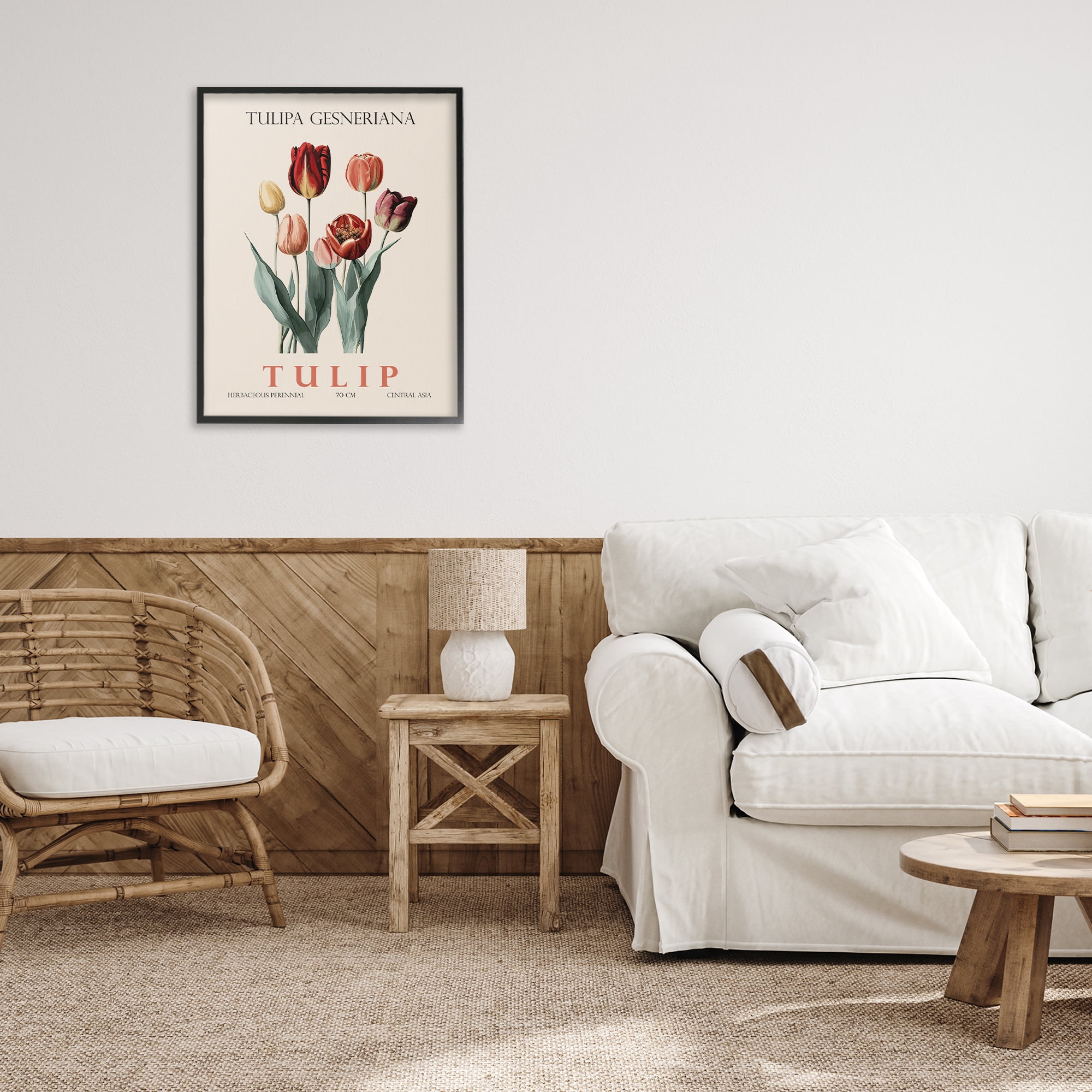 Stupell Industries Natural Tulip Bundle Black Framed Giclee Art, design by Christopher Giampietro