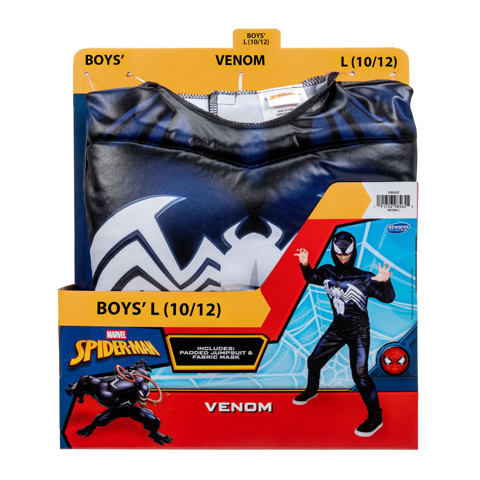 Marvel's Venom Halloween Costume for Children, Boy's Size L (10/12), by Jazwares