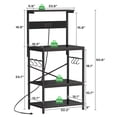 thumbnail image 5 of Amadwell 4-Tier Kitchen Storage Shelf Organizer Bakers Rack with Power Outlets, Coffee Bar & Microwave Stand, 5 of 9