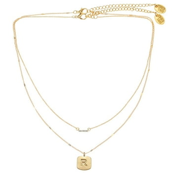 Time and Tru Women's Initial Letter "R" Necklace Set, 2-Piece