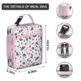 thumbnail image 3 of Tropical Flower and Leaves Insulated Lunch Bag Box Student Reusable Lunch Bag Fit Most Bento Boxes Portable Lunch Bag School Camping, 3 of 6
