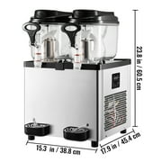 VEVORbrand Slushy Machine, 2x6 L Daiquiri Machine , Stainless Steel Frozen Drink Slush Machine, Slushie Machine ,White