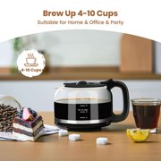 Gevi 10 Cup Drip Coffee Maker With Built-in Burr Grinder Programmable Touch Screen 4 Hour Keep Warm Permanent Filter Home Office