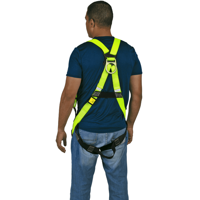 JORESTECH Safety Full Body Harness with 6 Foot Safety Lanyard Fall Protection (with Shock Absorbing), Harn-01-ly-05