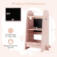thumbnail image 3 of Gymax Multi-purpose Kids Kitchen Tower Children Standing Tower Kids Stool Helper Pink, 3 of 10