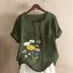 thumbnail image 2 of Camiseta suelta informal de verano con cuello redondo y manga corta con estampado de flores para mujer OAVQHLG3B Store  lin121212, 2 of 4