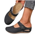 thumbnail image 6 of Samdudou Closed Toe Sandals Womens Dressy Summer Mules Back Strap Casual Summer Beach Flats Cut Out Breathable Walking Shoes, 6 of 6