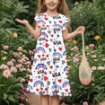 thumbnail image 6 of Jinhomg Girls A Line Dress Cute Floral Print Midi Tank Dresses Flowy Swing Sleeveless Crew Neck Sundress Casual Summer Daily Wear White 12 Years, 6 of 7