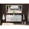 thumbnail image 6 of Amazon 60" White Wood Floating Vanity White Top and Chrome Trim, 6 of 10