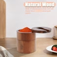 thumbnail image 5 of NUAHRHY 2 Layers Salt and Pepper Bowl with Built in Spoon and Magnetic Swivel Lid Acacia Wood Salt Cellar Dustproof Salt and Pepper Storage Box for Seasonings Spices Pepper, 5 of 7