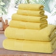 thumbnail image 5 of MALLONI HOME Ultra Soft 6 Pack Cotton Towel Set, Contains 2 Bath Towels 28x55 inch, 2 Hand Towels 16x24 inch & 2 Wash Coths 12x12 inch, Ideal for Everyday use, Compact & Lightweight - Lime Yellow, 5 of 8