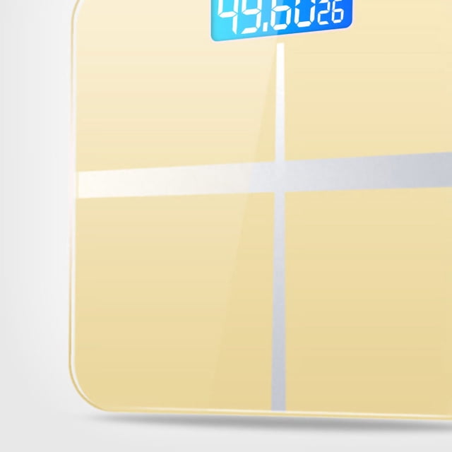 Digital Weight Scale Tempered Glass Smart Accurate Measurement Digital Weight Scale for Home Use Luxury Gold Color 26x26cm / 10.2x10.2in Battery Model